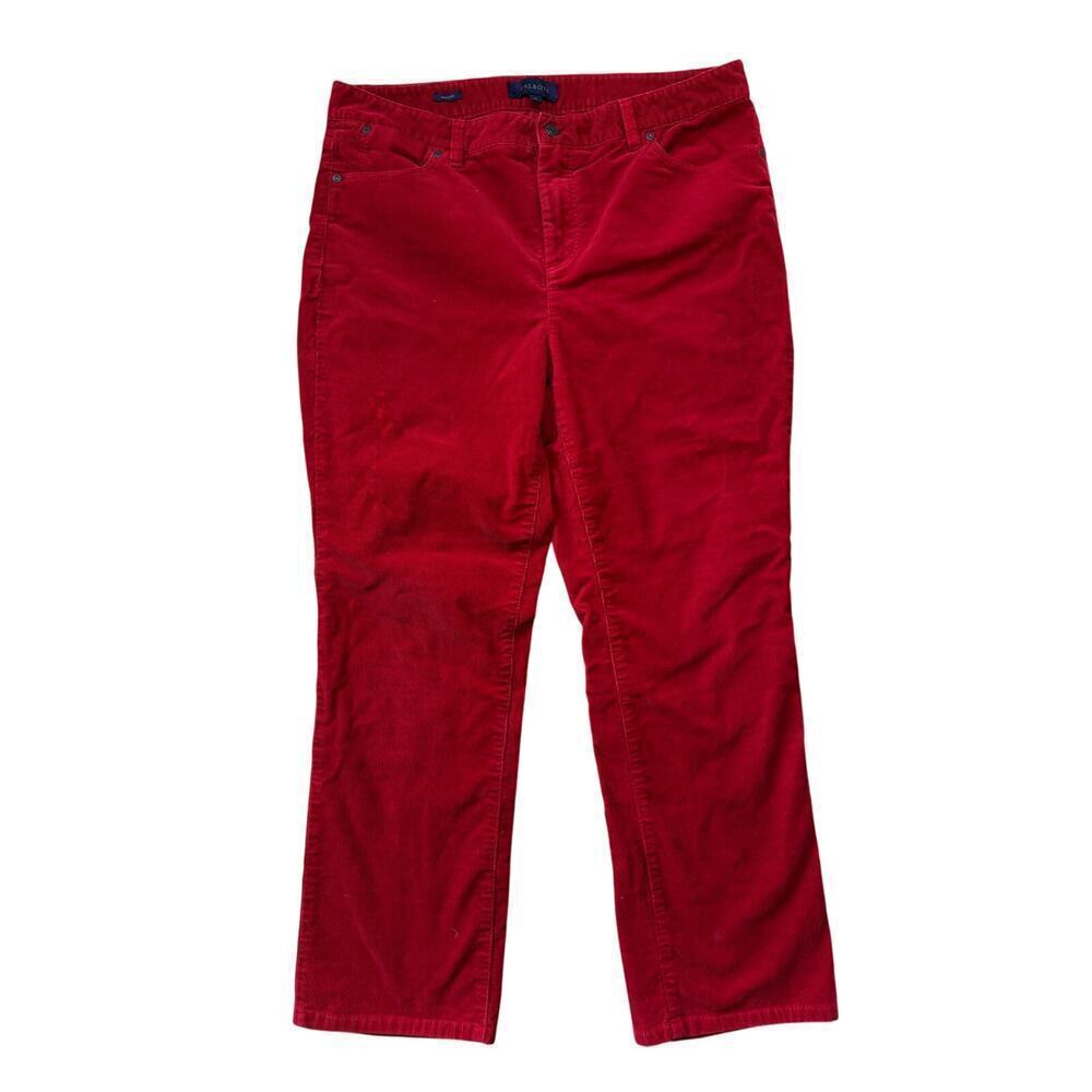 TALBOTS Red Corduroy Pants, size 14; Heritage; Faded spots